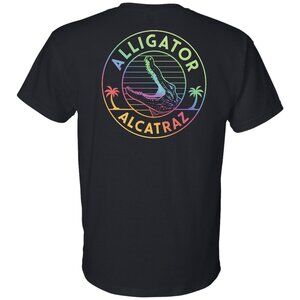 White Alligator Alcatraz Unisex T-Shirt Black